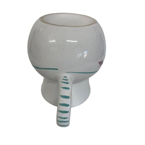 Savoir Vivre Portofino Italy Jug Pitcher Vase 7" Floral White Blue Pottery - Picture 8 of 9